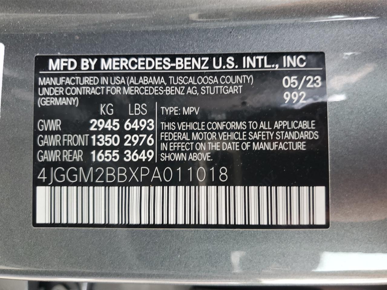 4JGGM2BBXPA011018 2023 Mercedes-Benz Eqe Suv 350+