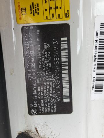 2011 BMW M3 VIN: WBSKG9C57BE369131 Lot: 59455484