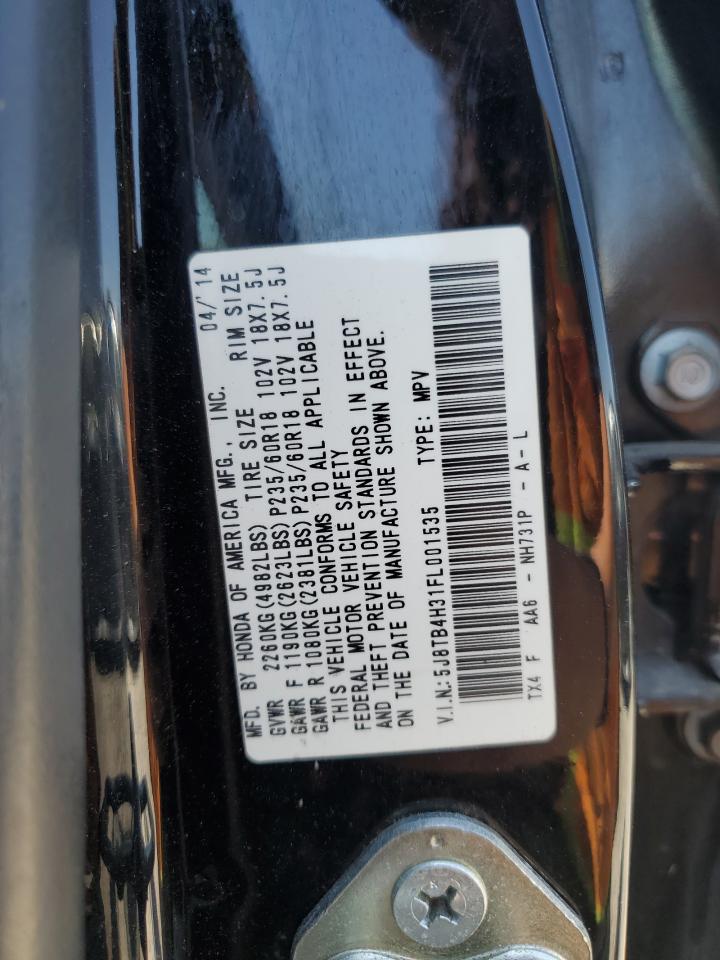 5J8TB4H31FL001535 2015 Acura Rdx