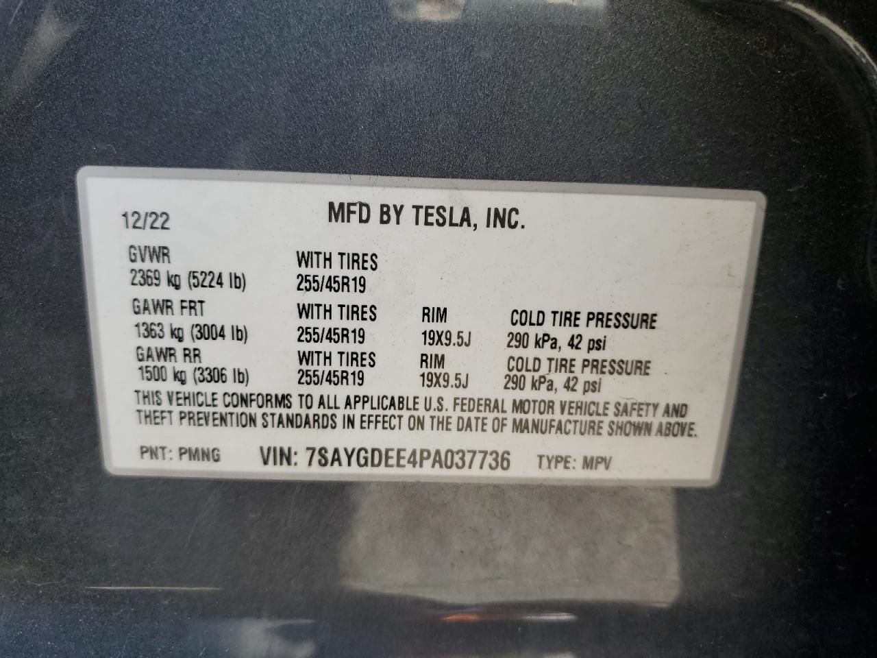 7SAYGDEE4PA037736 2023 Tesla Model Y