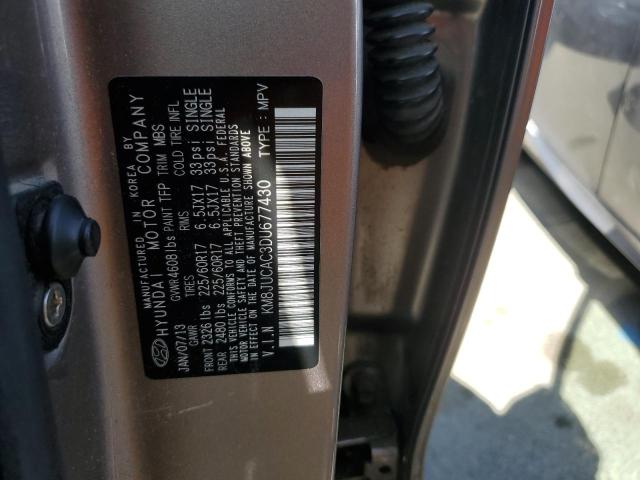 2013 Hyundai Tucson Gls VIN: KM8JUCAC3DU677430 Lot: 58531014