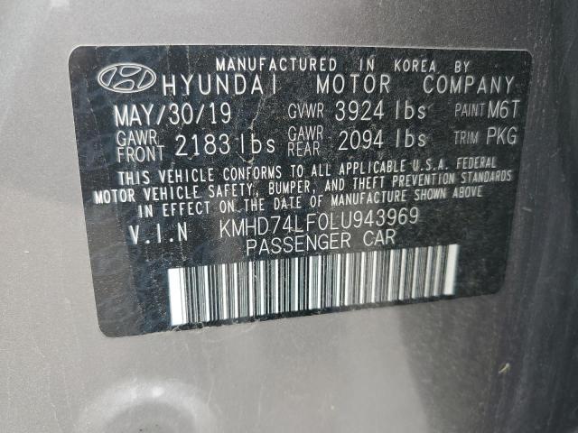 KMHD74LF0LU943969 2020 HYUNDAI ELANTRA - Image 12