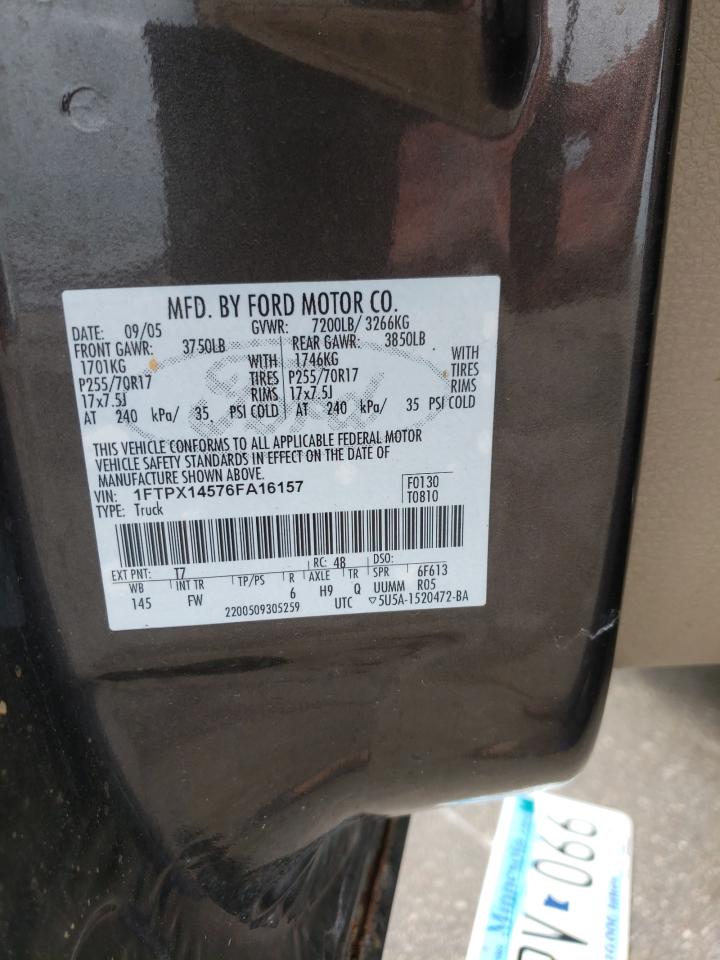 1FTPX14576FA16157 2006 Ford F150