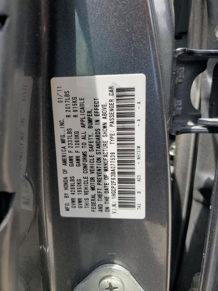 1HGCP2F63BA077539 2011 Honda Accord Se