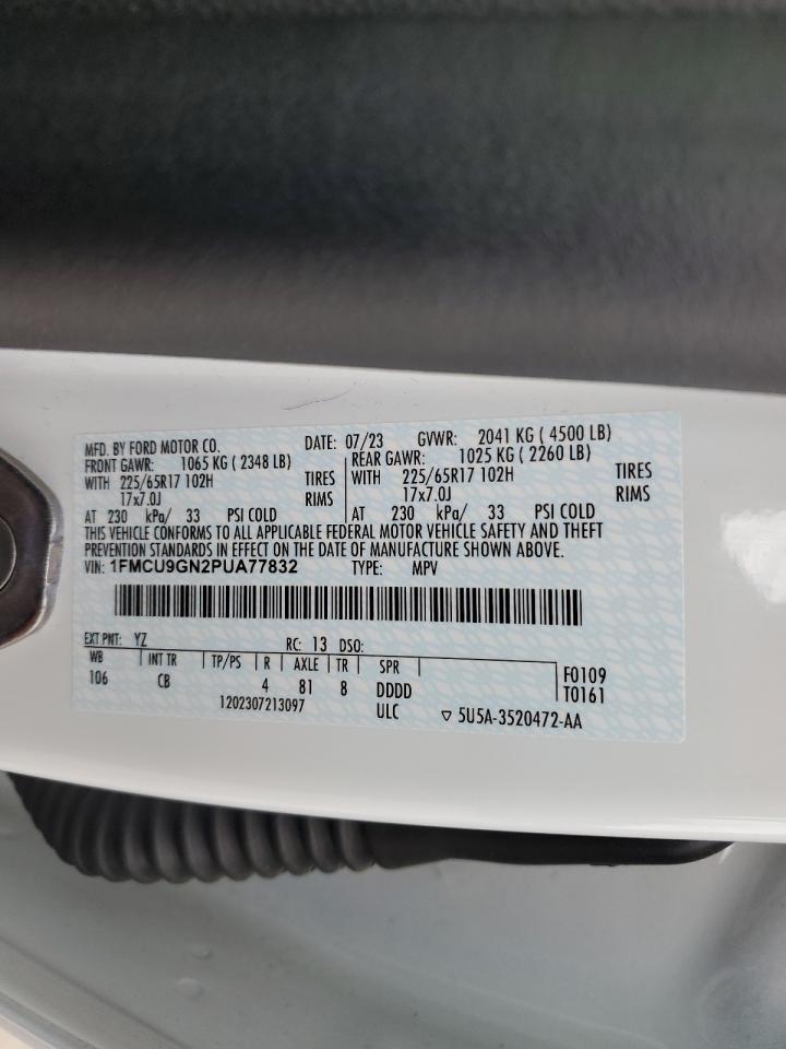 2023 Ford Escape Active vin: 1FMCU9GN2PUA77832