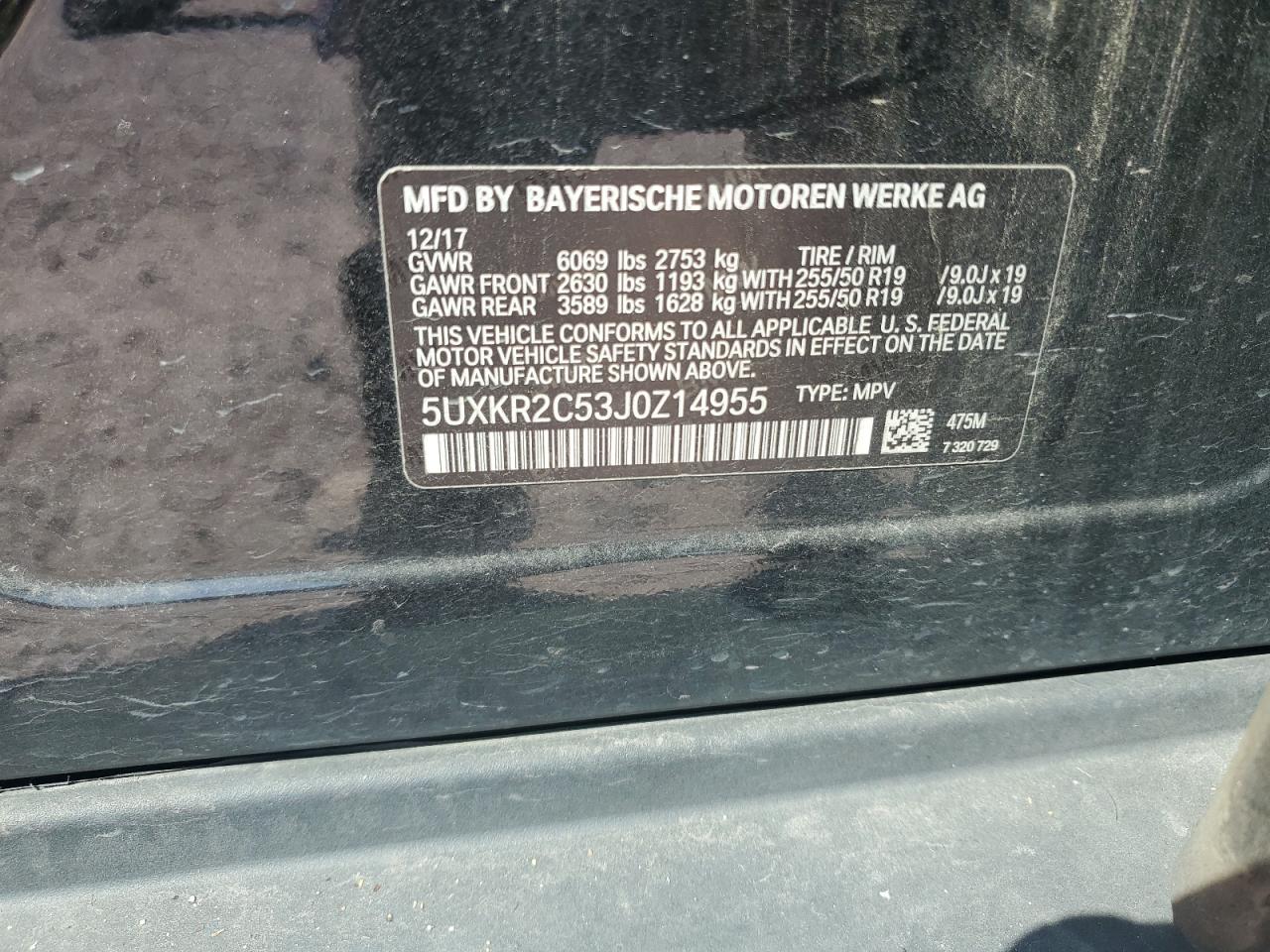 5UXKR2C53J0Z14955 2018 BMW X5 Sdrive35I