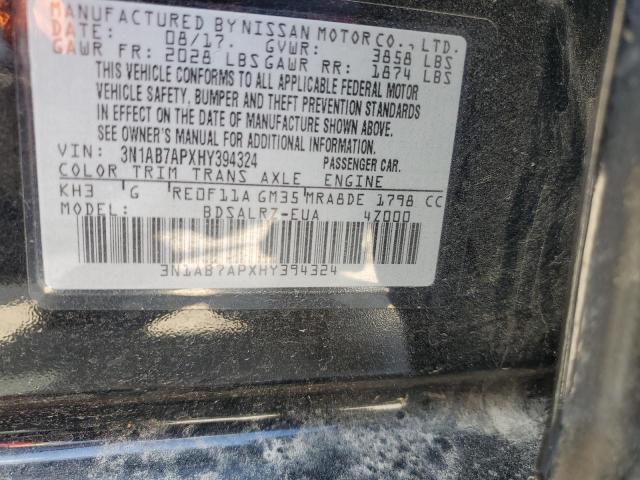 2017 Nissan Sentra S VIN: 3N1AB7APXHY394324 Lot: 59855434