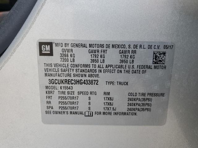 2017 CHEVROLET SILVERADO - 3GCUKREC3HG433872