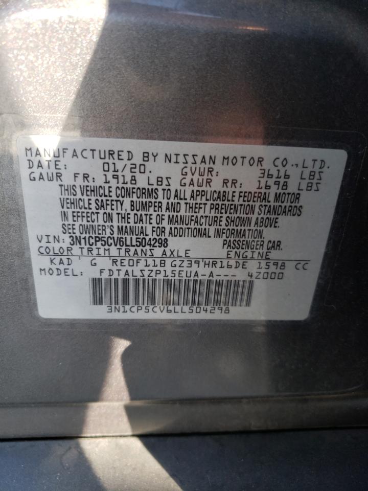 3N1CP5CV6LL504298 2020 Nissan Kicks Sv