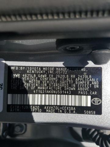2022 TOYOTA CAMRY NIGH - 4T1G31AK6NU591443