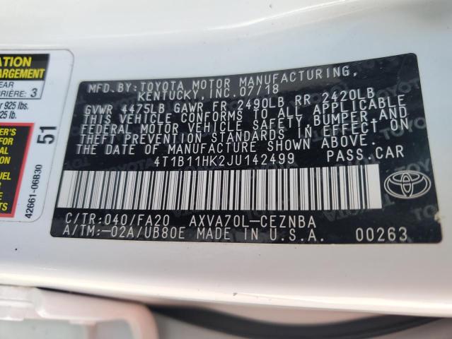 4T1B11HK2JU142499 2018 TOYOTA CAMRY - Image 13