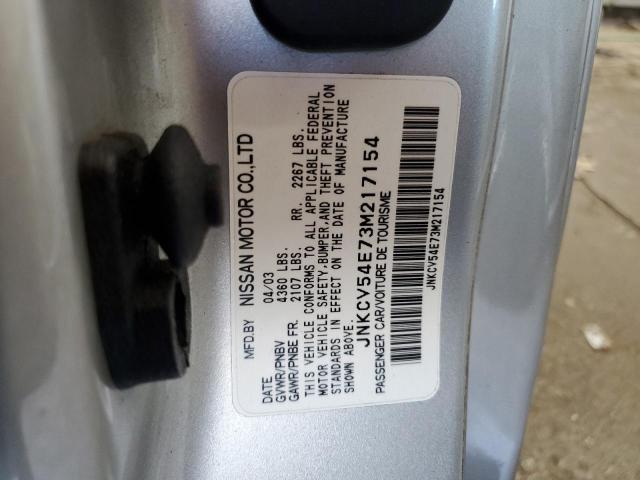 2003 Infiniti G35 VIN: JNKCV54E73M217154 Lot: 58150654