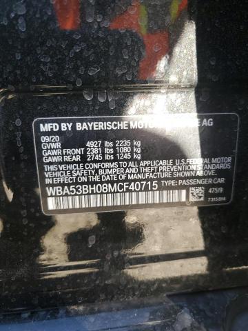 2021 BMW 530 I VIN: WBA53BH08MCF40715 Lot: 59755114