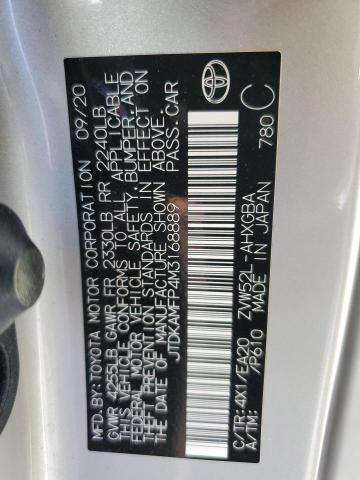 2021 Toyota Prius Prime Le VIN: JTDKAMFP4M3168889 Lot: 60164444