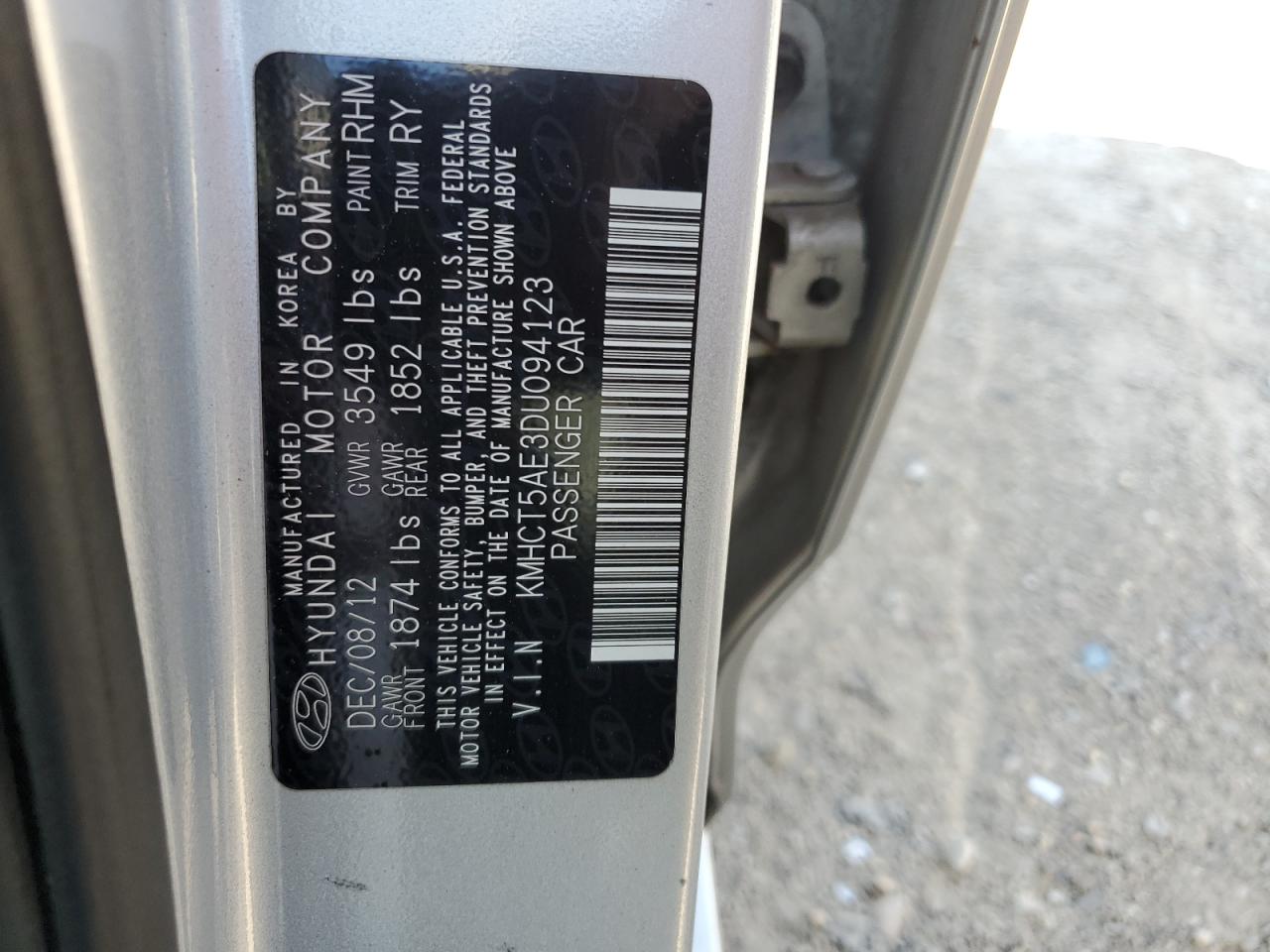 KMHCT5AE3DU094123 2013 Hyundai Accent Gls