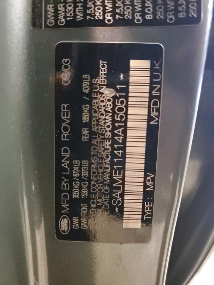 SALME11414A150511 2004 Land Rover Range Rover Hse