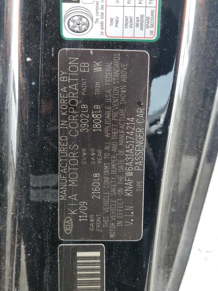 KNAFW6A31A5174214 2010 Kia Forte Sx