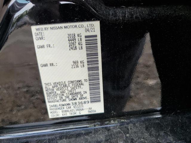 2021 Nissan Altima Sv VIN: 1N4BL4DWXMN383689 Lot: 58932594