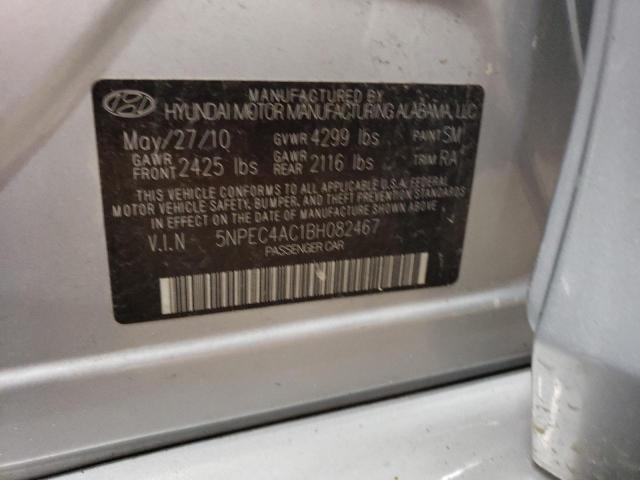 2011 Hyundai Sonata Se VIN: 5NPEC4AC1BH082467 Lot: 57415194