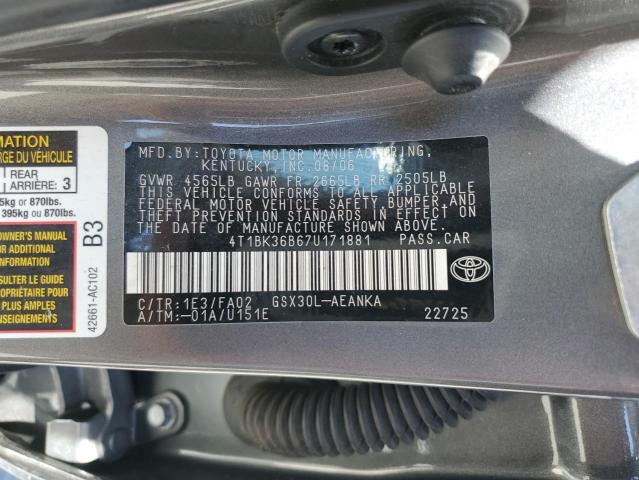 2007 Toyota Avalon Xl VIN: 4T1BK36B67U171881 Lot: 57771944