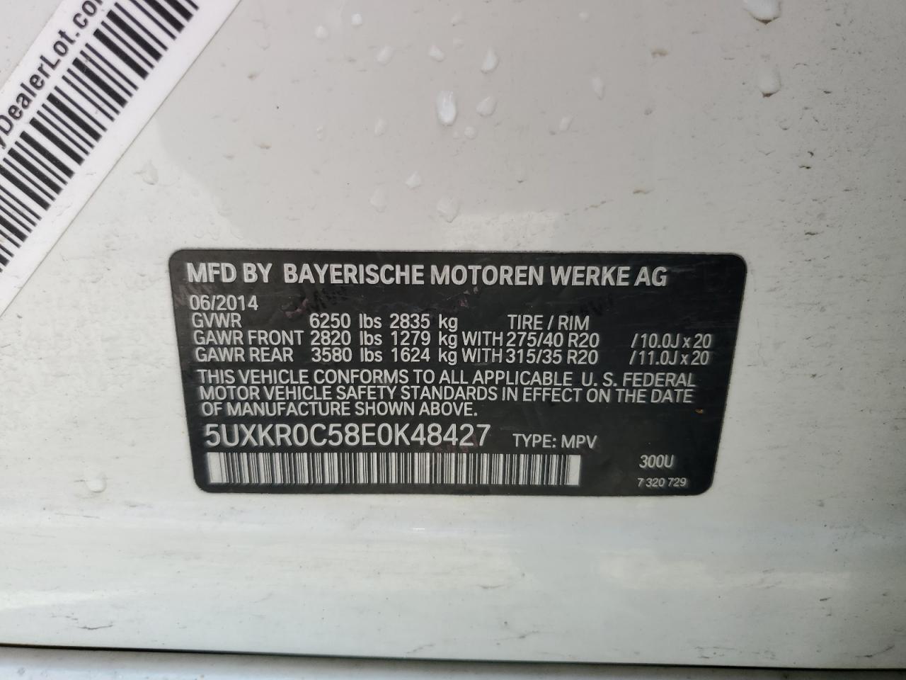5UXKR0C58E0K48427 2014 BMW X5 xDrive35I