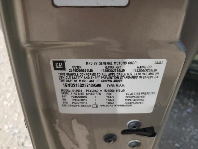 2003 Chevrolet Trailblazer VIN: 1GNDS13SX32409590 Lot: 60235894