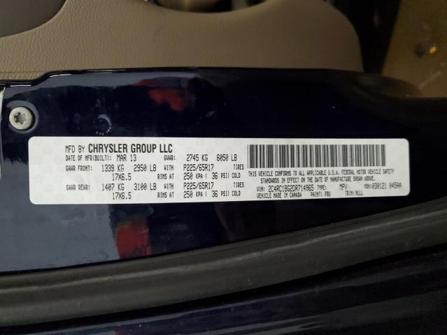 2013 Chrysler Town & Country Touring VIN: 2C4RC1BG2DR714965 Lot: 57408854