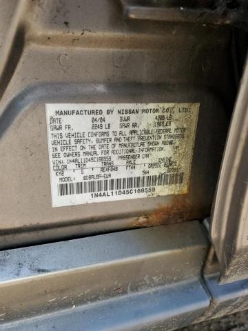 2005 Nissan Altima S VIN: 1N4AL11D45C168559 Lot: 59358544