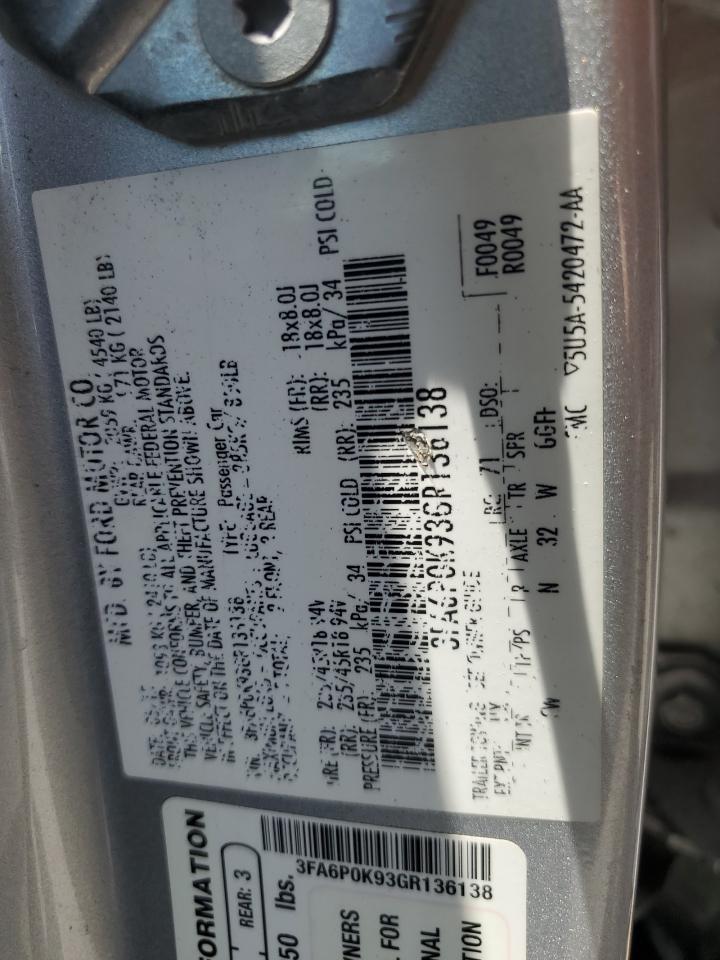 3FA6P0K93GR136138 2016 Ford Fusion Titanium