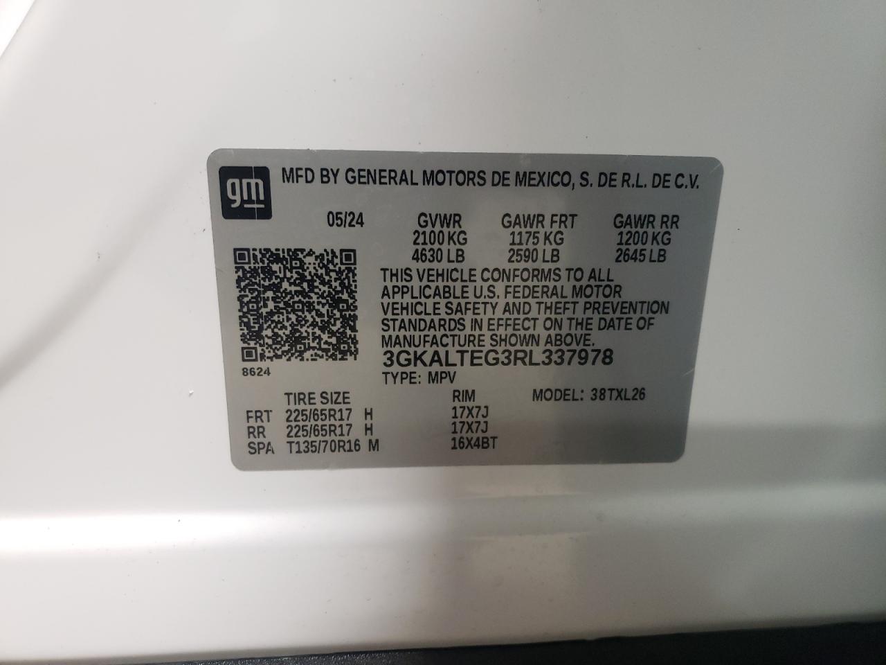 3GKALTEG3RL337978 2024 GMC Terrain Sle