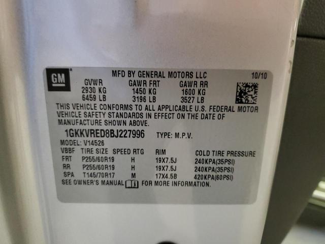 2011 GMC Acadia Slt-1 VIN: 1GKKVRED8BJ227996 Lot: 57841724