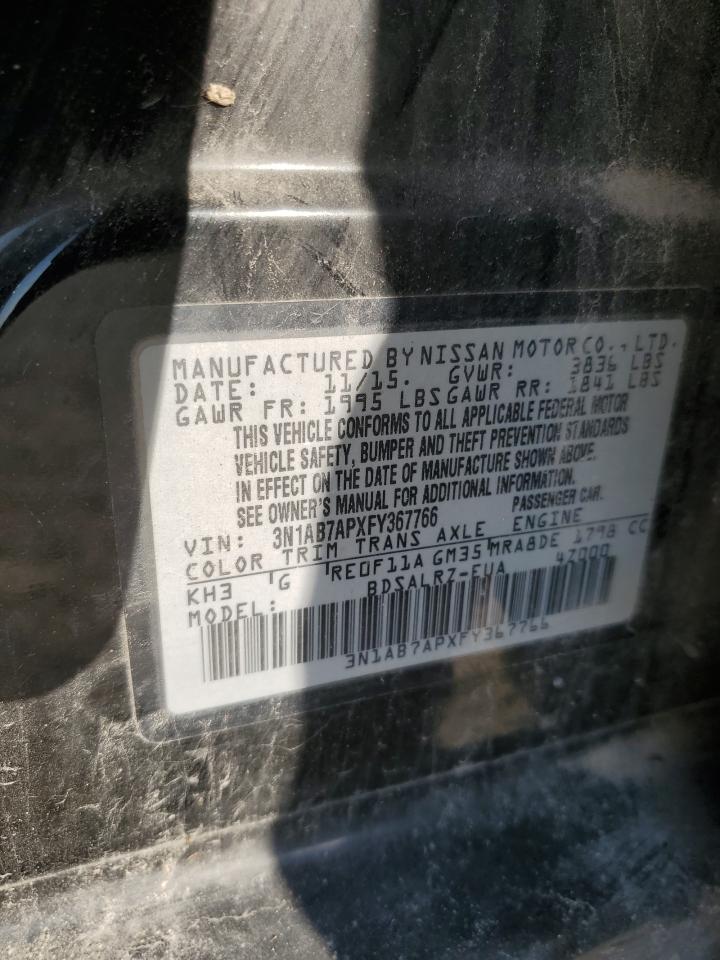 3N1AB7APXFY367766 2015 Nissan Sentra S