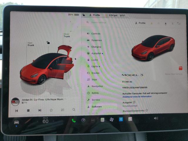 2022 Tesla Model 3 VIN: 5YJ3E1EA4NF289589 Lot: 61374644