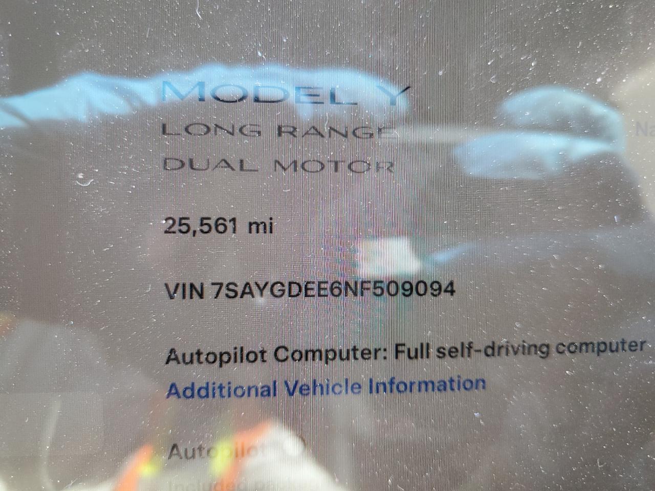 7SAYGDEE6NF509094 2022 Tesla Model Y