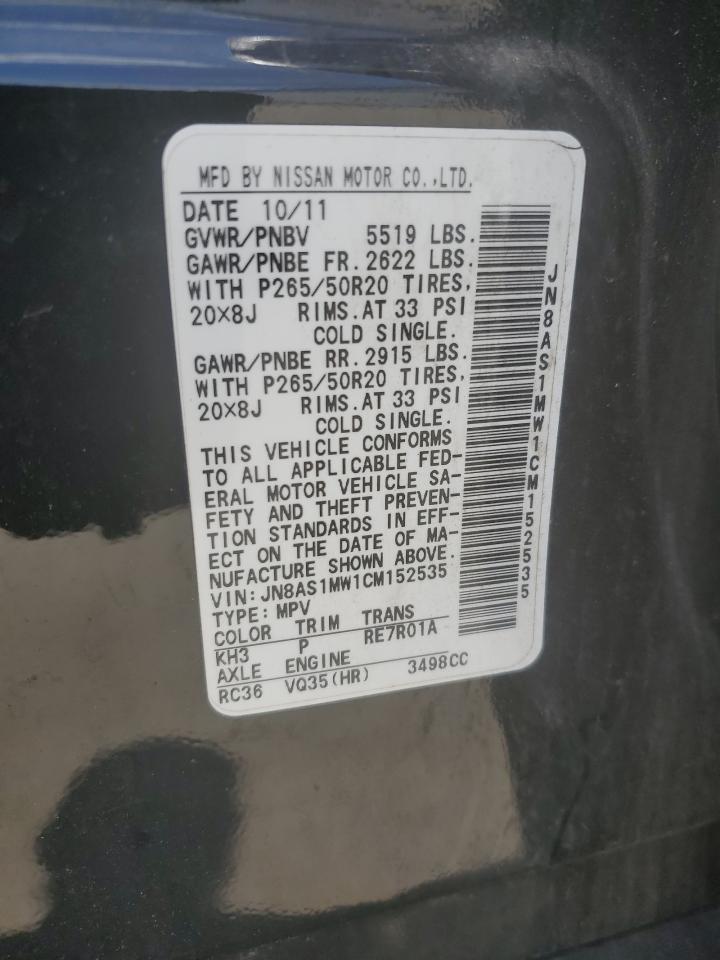 JN8AS1MW1CM152535 2012 Infiniti Fx35