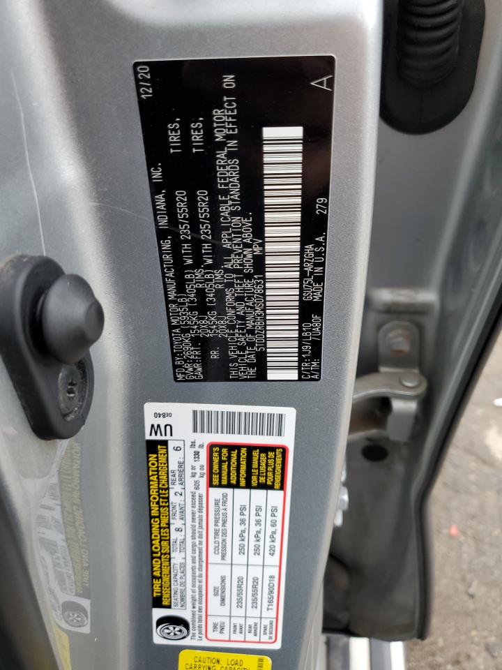 5TDDZRBH3MS078631 2021 Toyota Highlander Limited