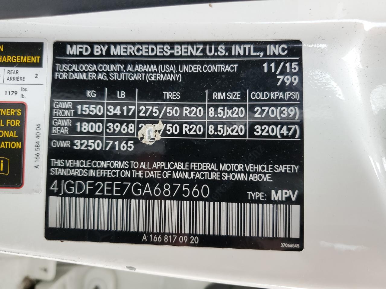 4JGDF2EE7GA687560 2016 Mercedes-Benz Gl 350 Bluetec