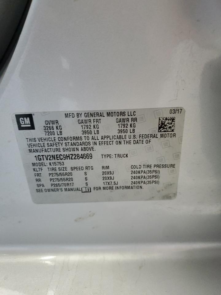 1GTV2NEC9HZ284669 2017 GMC Sierra K1500 Slt