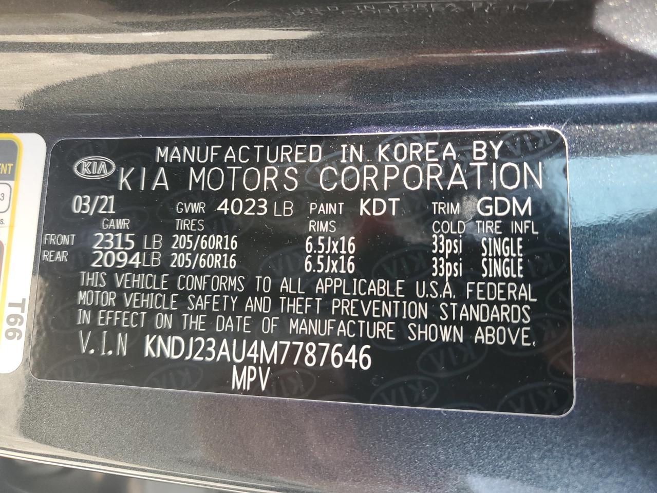 KNDJ23AU4M7787646 2021 Kia Soul Lx