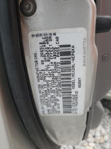 2001 Toyota Avalon Xl VIN: 4T1BF28B31U167273 Lot: 60400934