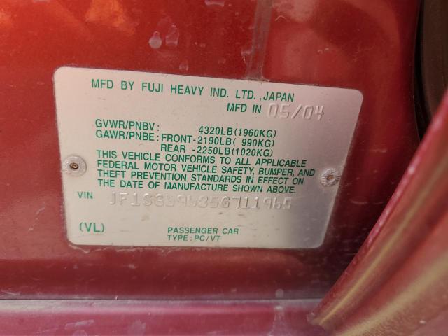 2005 Subaru Forester 2.5Xt VIN: JF1SG69685G711965 Lot: 57349454