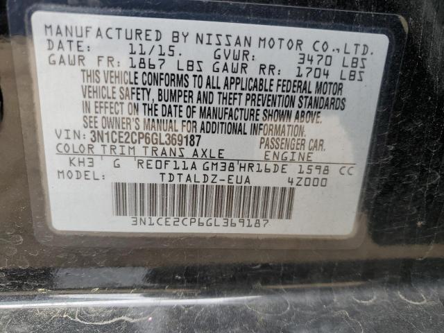 2016 Nissan Versa Note S VIN: 3N1CE2CP6GL369187 Lot: 59284804