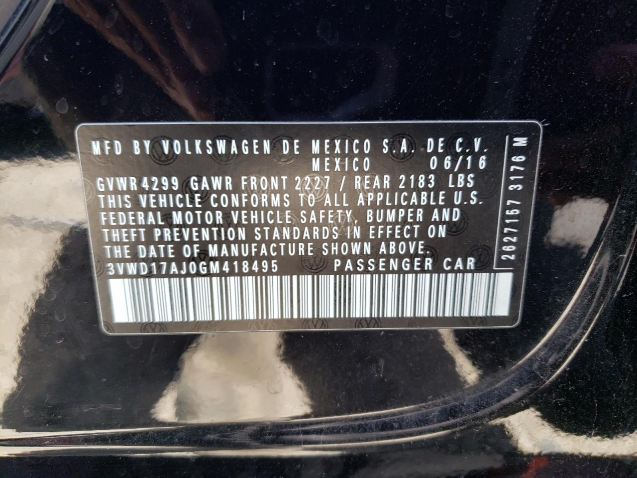 3VWD17AJ0GM418495 2016 Volkswagen Jetta Sport