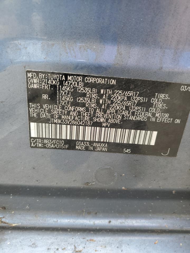 JTMBK33V286042187 2008 Toyota Rav4