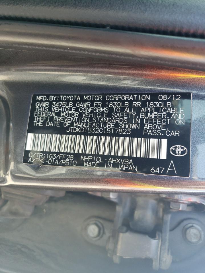 JTDKDTB32C1517823 2012 Toyota Prius C