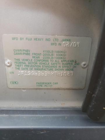 2004 Subaru Forester 2.5X VIN: JF1SG63634H761027 Lot: 58925734
