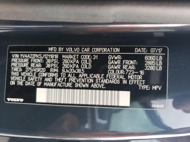 2018 VOLVO XC90 T6 YV4A22PK5J1211818