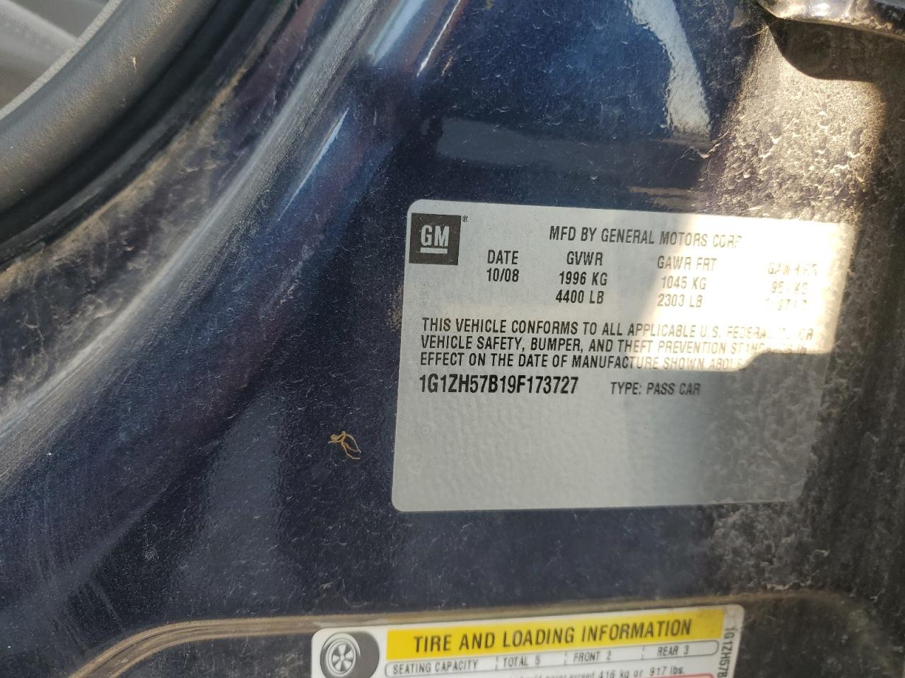 1G1ZH57B19F173727 2009 Chevrolet Malibu 1Lt