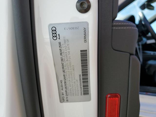 2019 AUDI S4 PRESTIG WAUC4AF45KA089396