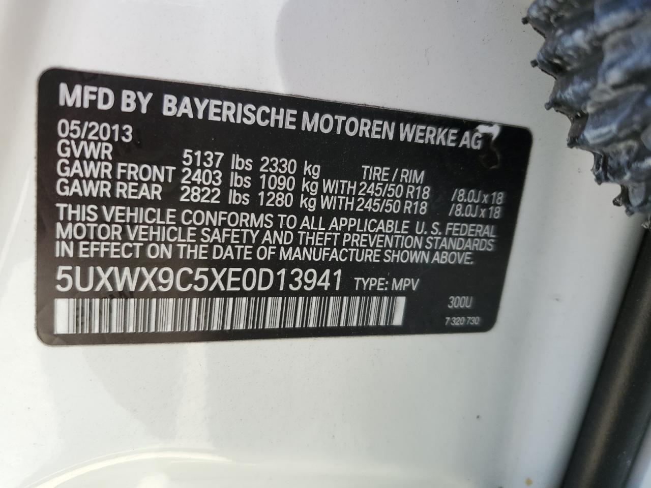 5UXWX9C5XE0D13941 2014 BMW X3 xDrive28I